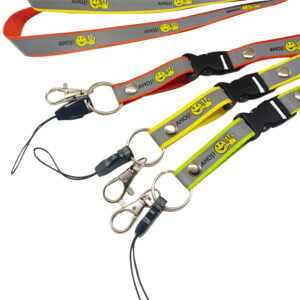Polyester Belt with Reflective Film Screen Printing Mobile Phone Lanyard